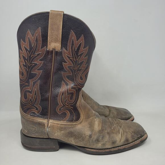 Ariat Boots Mens 10D Brown Leather Western Cowboy Square Toe 100038449 Layton - Picture 2 of 15